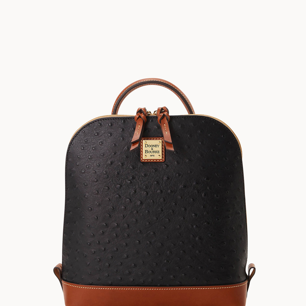 Dooney & Bourke Purple Ostrich Embossed Leather Backpack Gold tone plaque Exotic Elegance: New Arrivals from the Ostrich Collection  main image 2