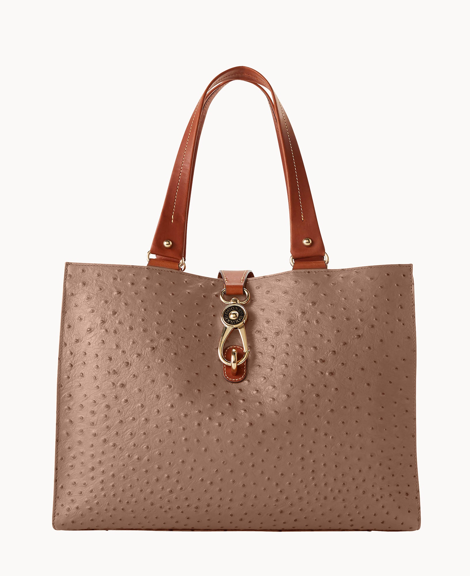 希少 オーストレッグ ゴールド トートバッグ OSTRICH Ostrich Large Logo Lock Tote – ILoveDooney