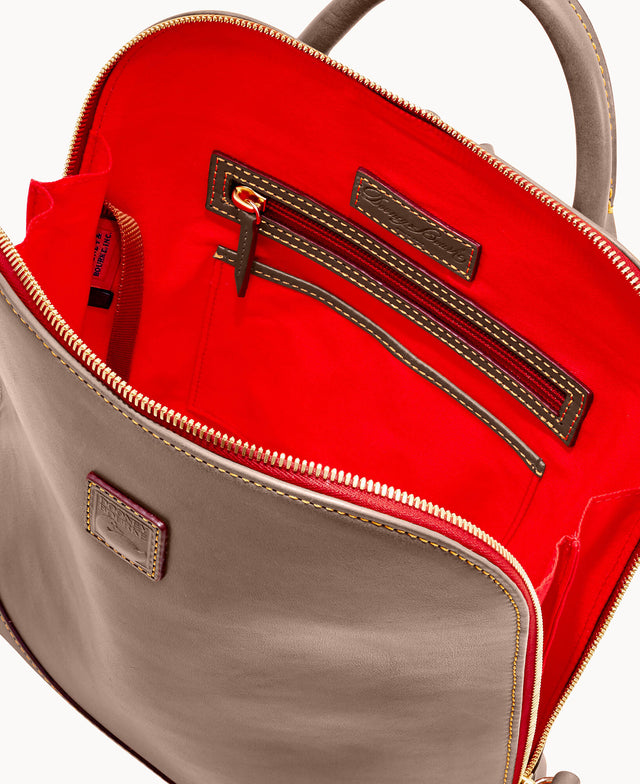 Dooney & Bourke Women's Florentine Zip Pod Leather Backpack in Charcoal