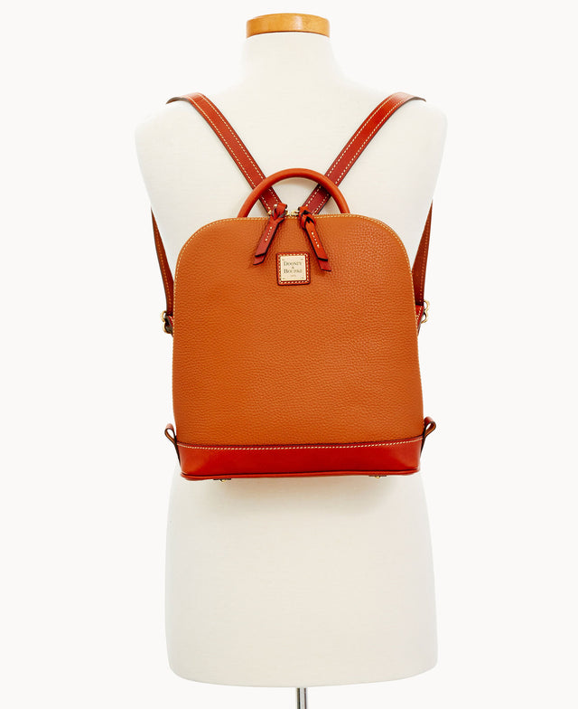 Dooney & Bourke Women's Pebble Grain Zip Pod Backpack in Clementine