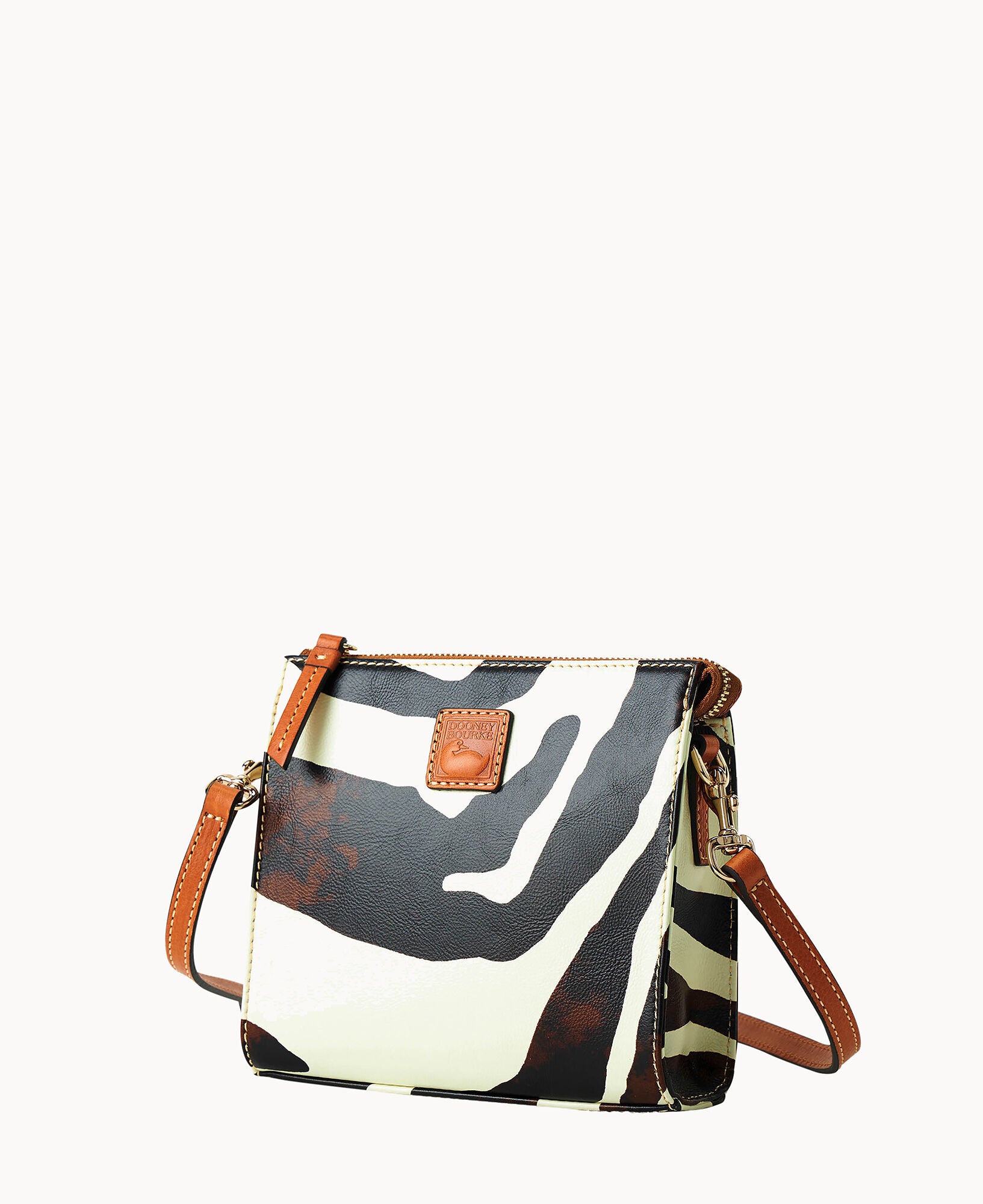 Zebra Leather North South Janine Crossbody – ILoveDooney