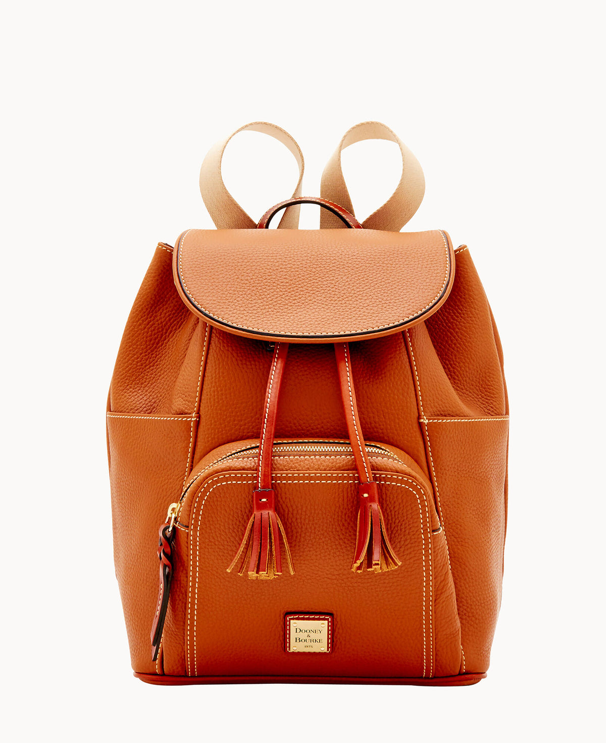 Pebble Grain Large Murphy Backpack, Caramel