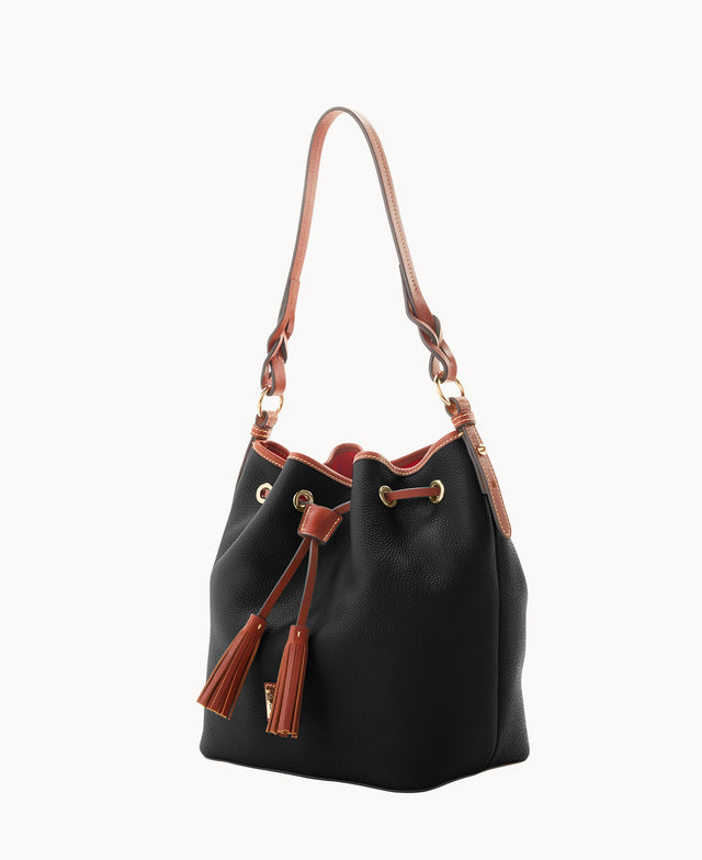 Smooth Leather Dooney And Bourke Bucket Purse Pebble Grain Tasha