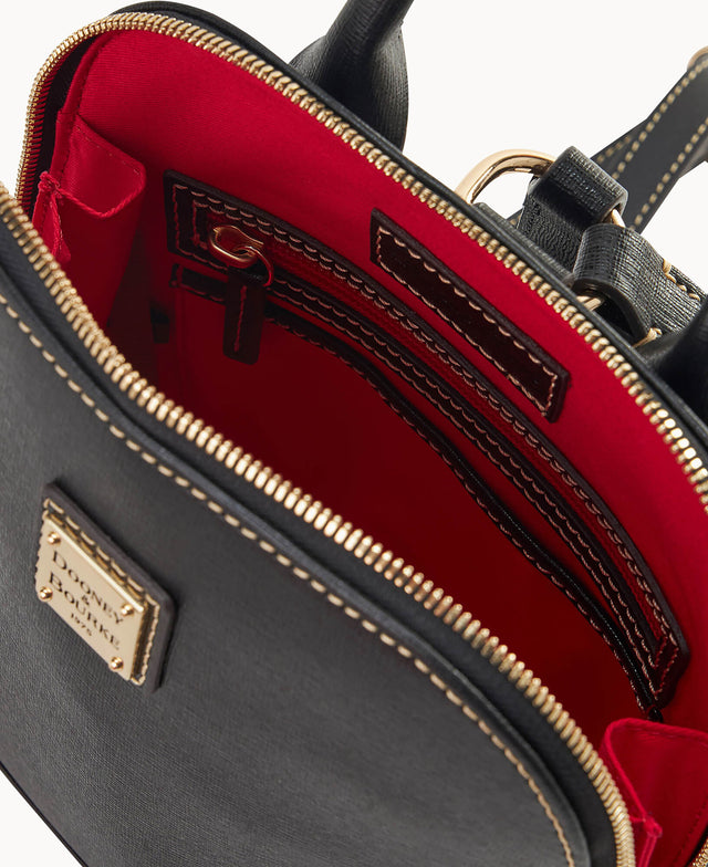 dooney mini leather backpack buckle Buckled OMNIA Handle drop length 2 Florentine Zip Pod Backpack