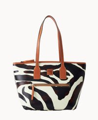 Zebra Leather Small Tote