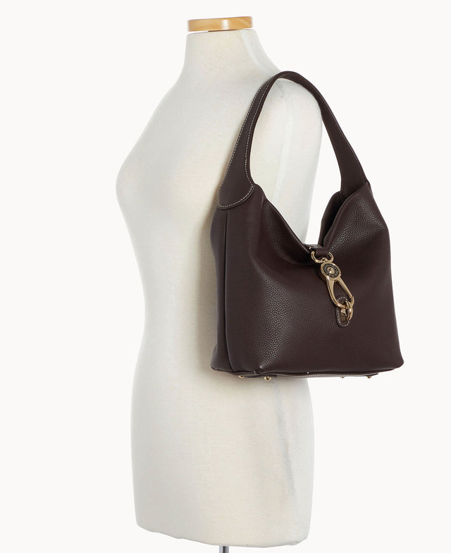 Pre-Loved Pebble Grain Small Logo Lock Sac