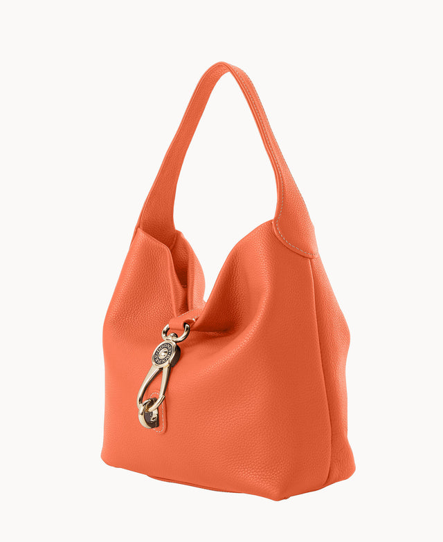 Pre-Loved Pebble Grain Small Logo Lock Sac