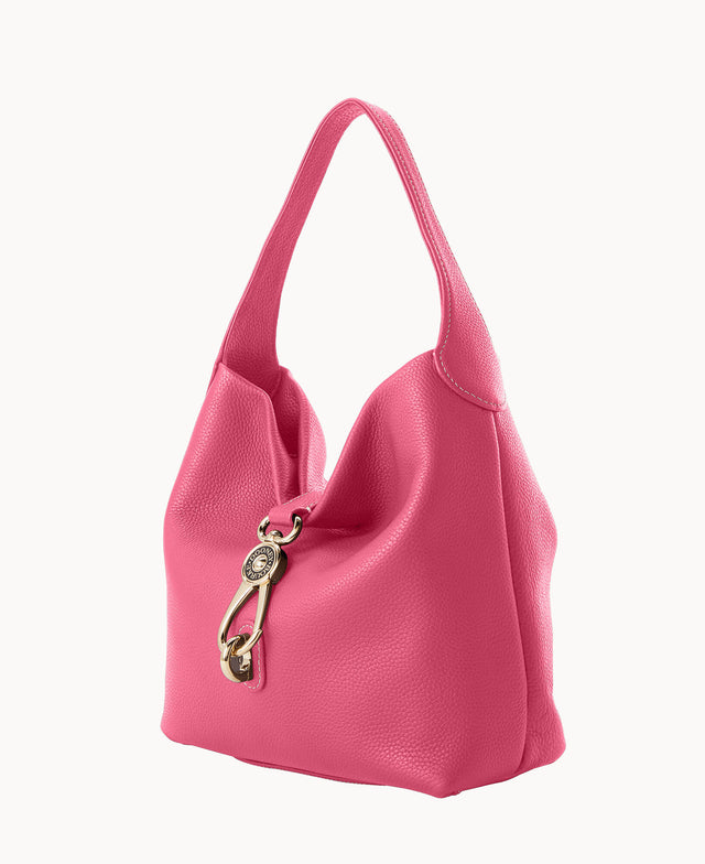 Pre-Loved Pebble Grain Small Logo Lock Sac