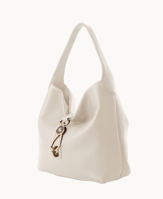 Pre-Loved Pebble Grain Small Logo Lock Sac