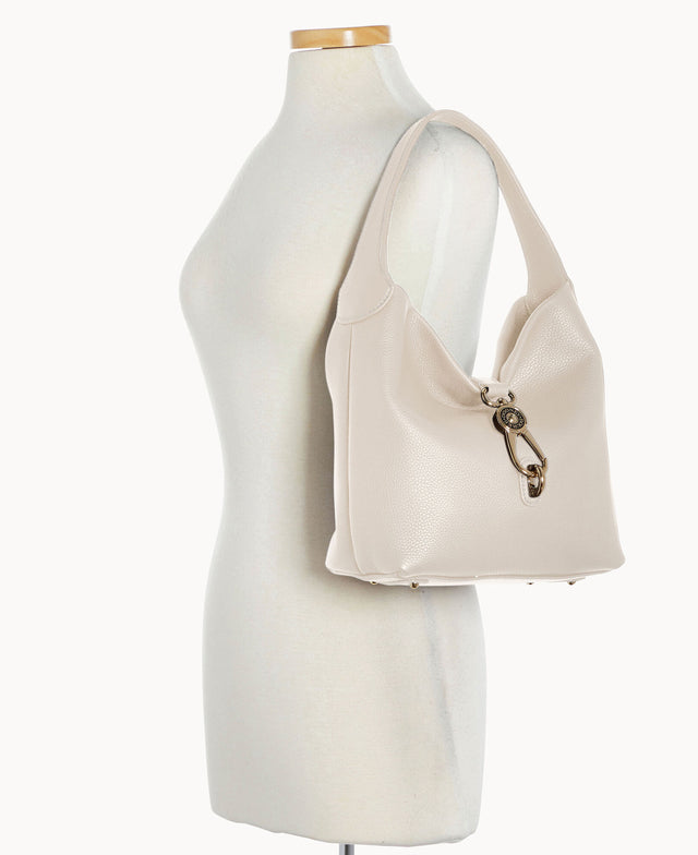 Pre-Loved Pebble Grain Small Logo Lock Sac