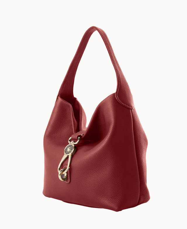 Pre-Loved Pebble Grain Small Logo Lock Sac