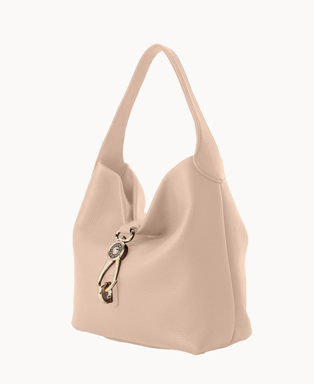 Pre-Loved Pebble Grain Small Logo Lock Sac
