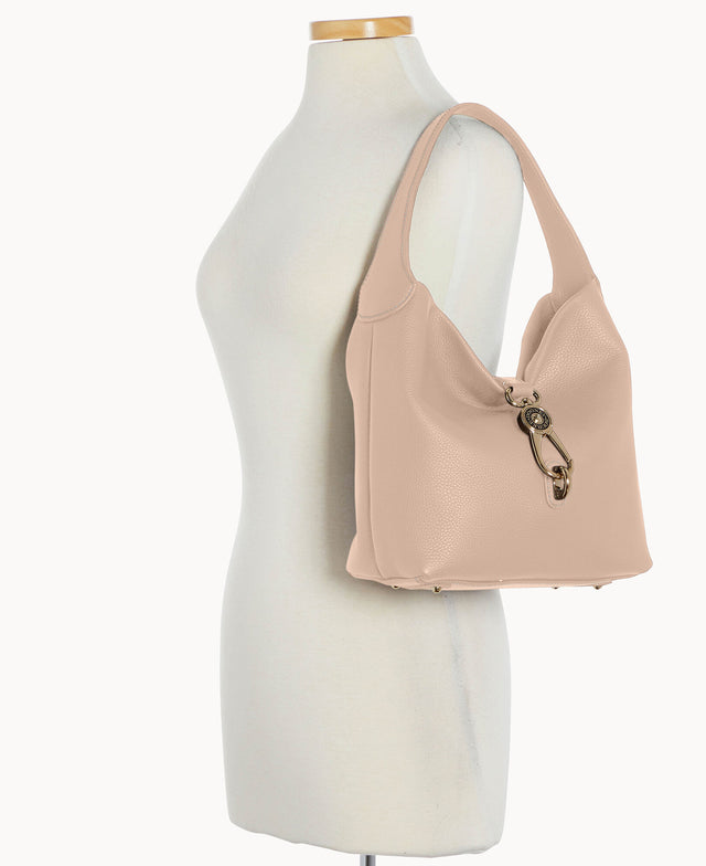 Pre-Loved Pebble Grain Small Logo Lock Sac