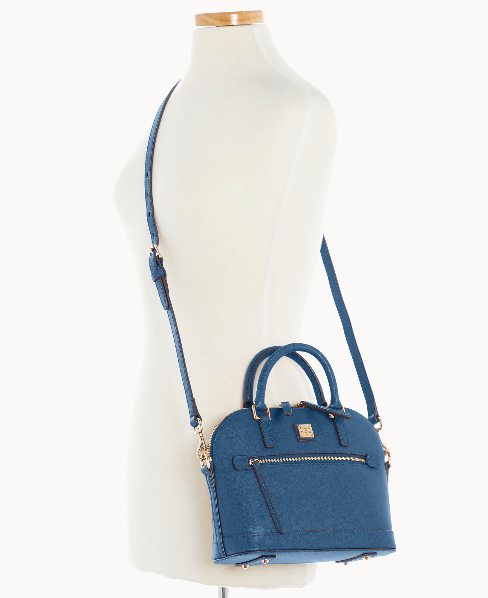 Saffiano Small Domed Zip Satchel – ILoveDooney