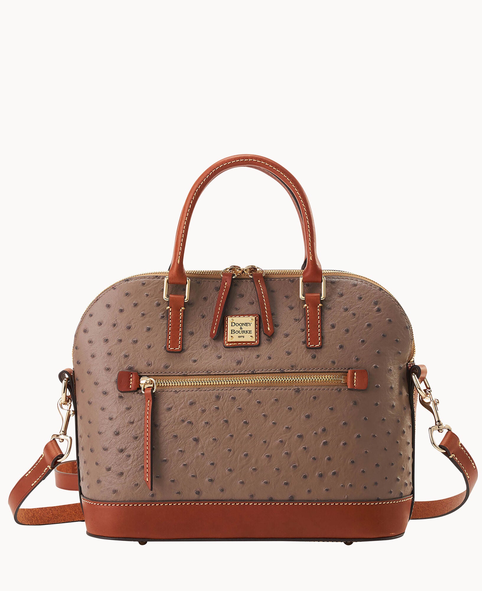 Ostrich Domed Zip Satchel – ILoveDooney