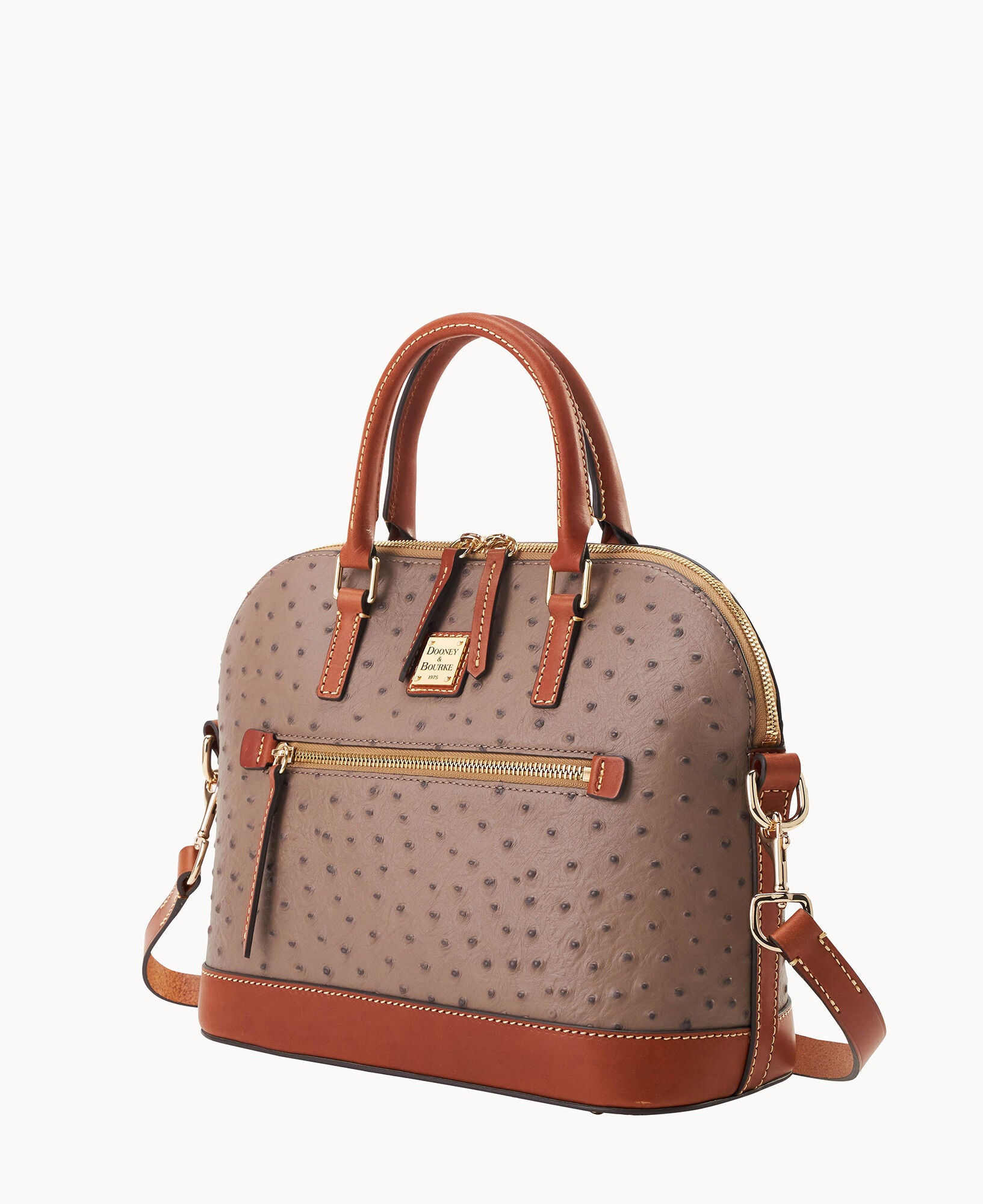 Ostrich Domed Zip Satchel – ILoveDooney