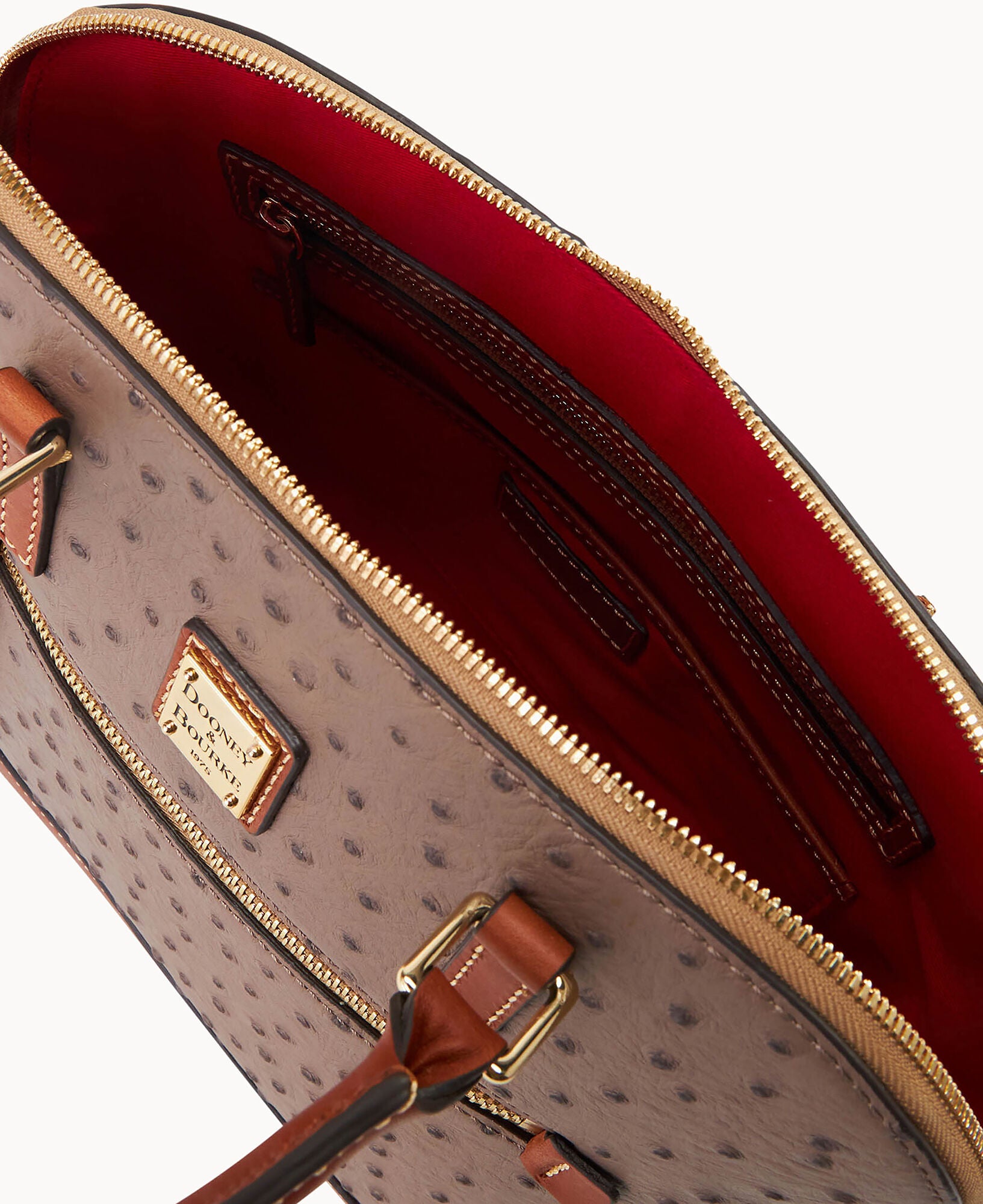 Ostrich Domed Zip Satchel – ILoveDooney