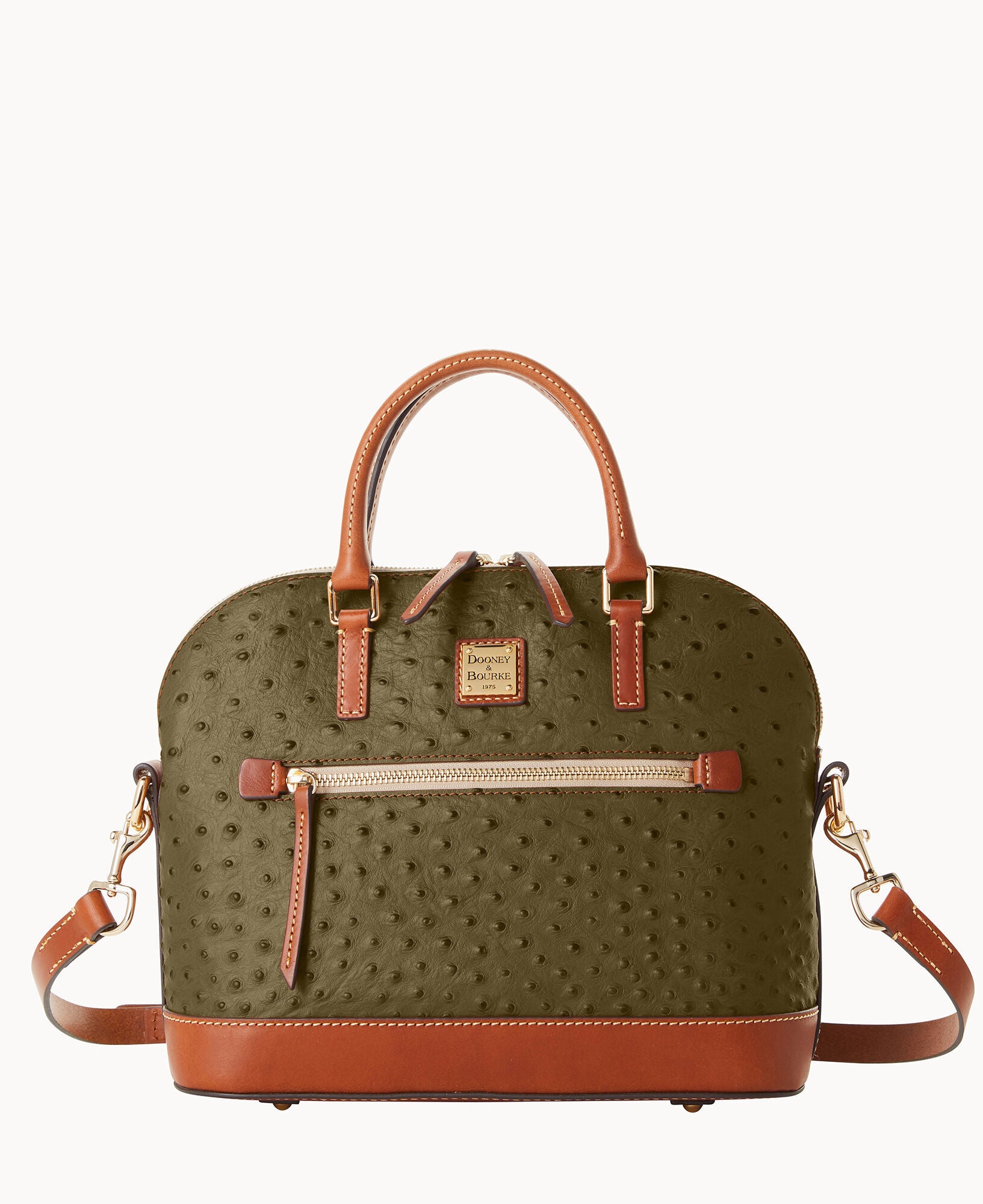Ostrich Domed Zip Satchel – ILoveDooney