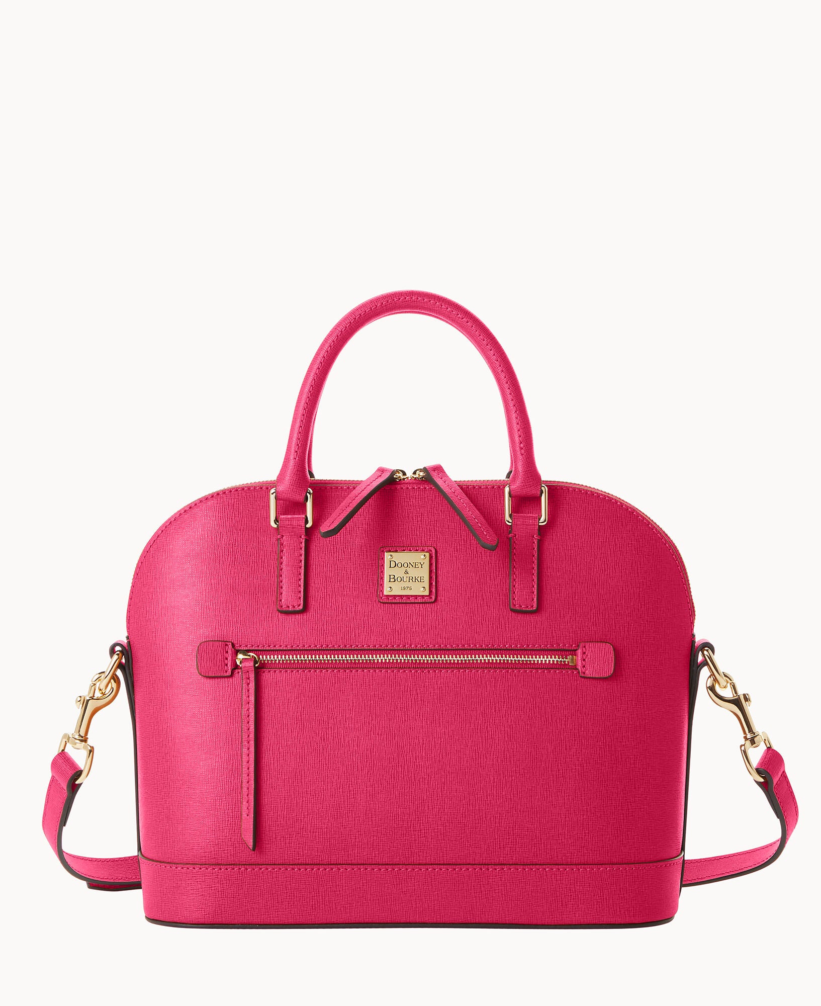 Saffiano Domed Zip Satchel – ILoveDooney