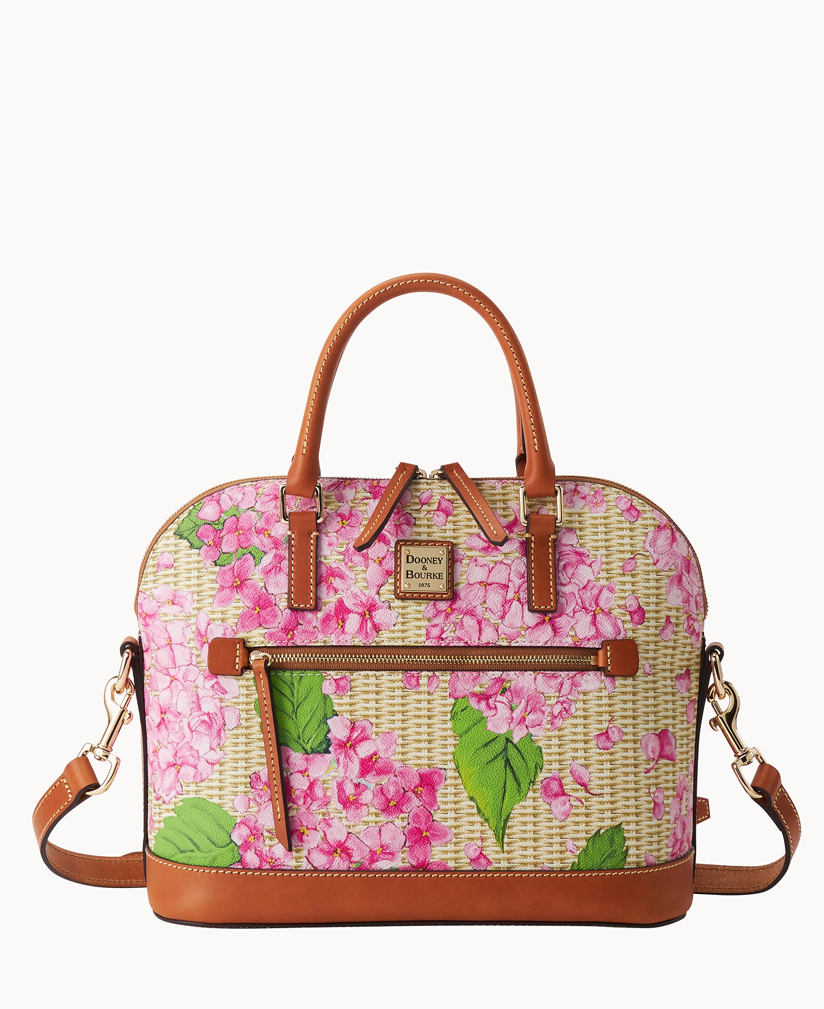 Hydrangea Basketweave Domed Zip Satchel – ILoveDooney