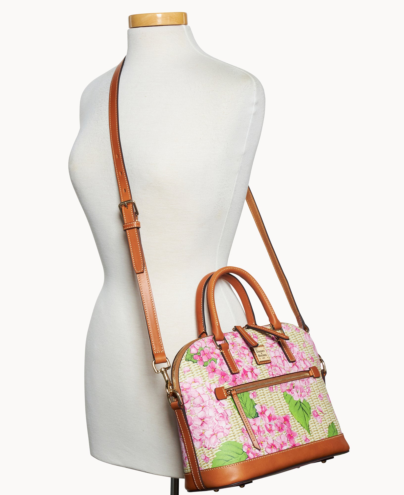 Hydrangea Basketweave Domed Zip Satchel – ILoveDooney
