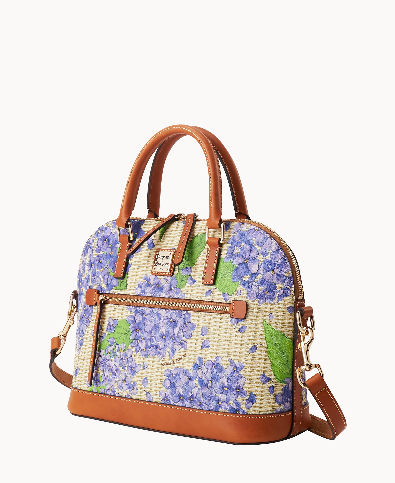 Hydrangea Basketweave Domed Zip Satchel – ILoveDooney