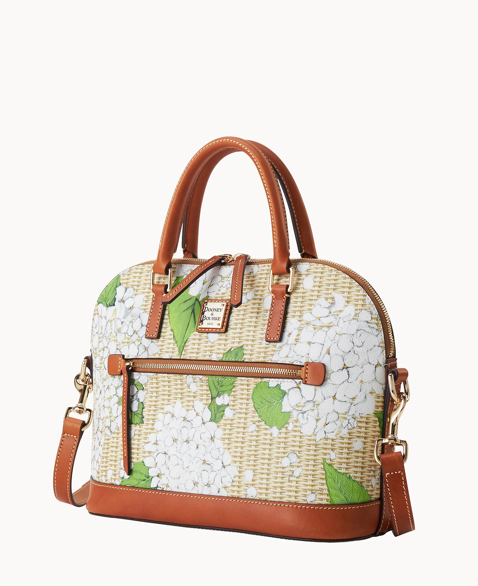 Hydrangea Basketweave Domed Zip Satchel – ILoveDooney