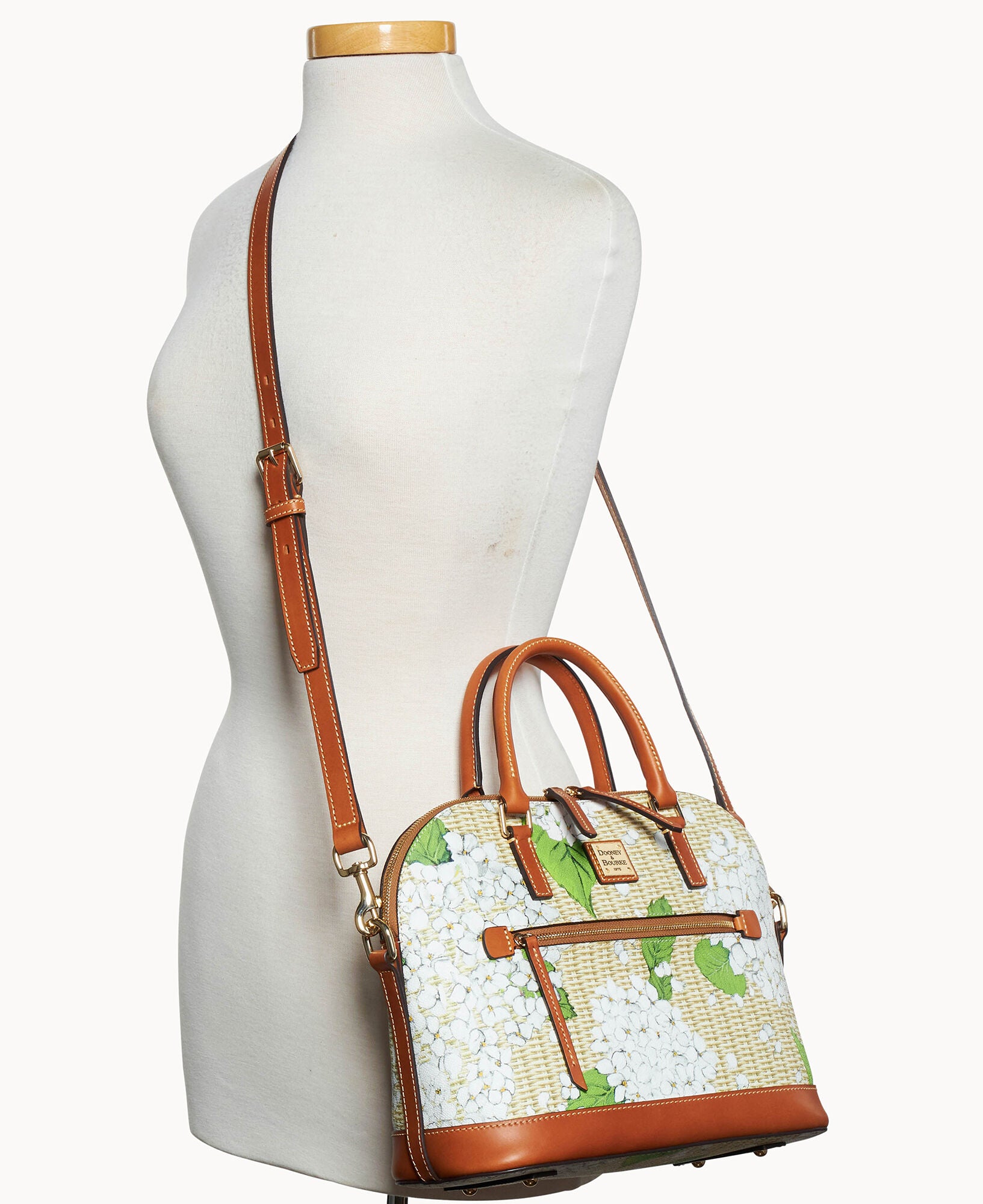 Hydrangea Basketweave Domed Zip Satchel – ILoveDooney
