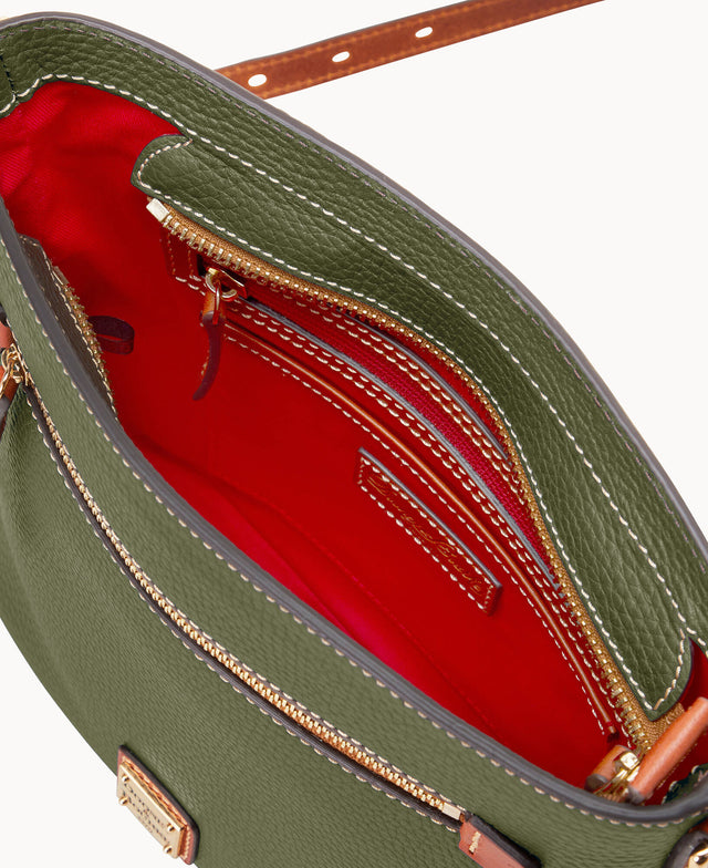 Pebble Grain Zip Crossbody