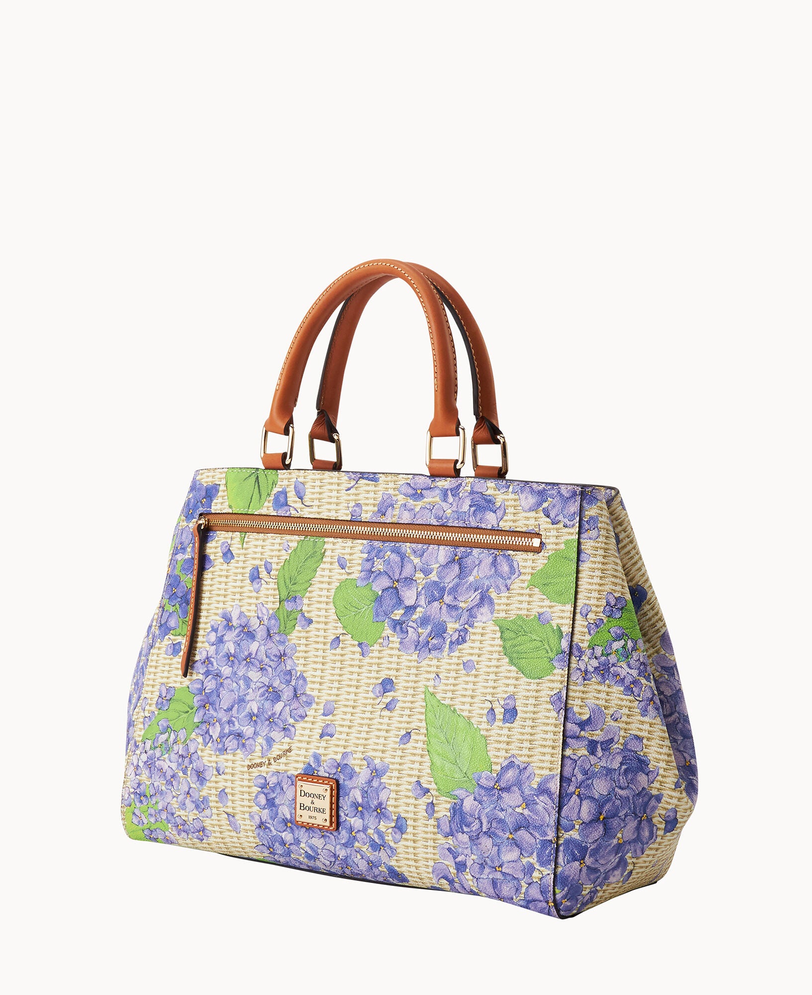 ◆Hydrangea4936◆ Hydrangea Basketweave Zip Satchel – ILoveDooney