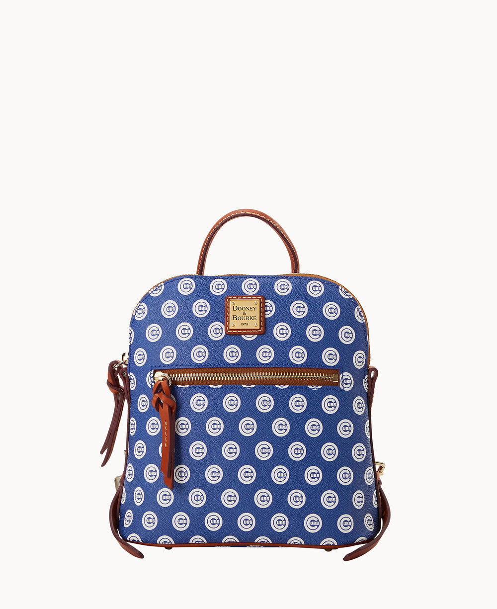 Dooney & Bourke Blue Logo Mini Leather Backpack Pod Monogram Handbag UK Pebble Grain Zip Pod Backpack – ILoveDooney main image 2