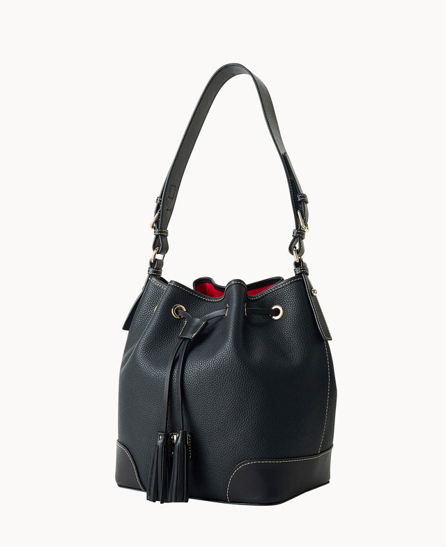 dooney smooth black leather backpack pocket Pebble Grain Drawstring – ILoveDooney