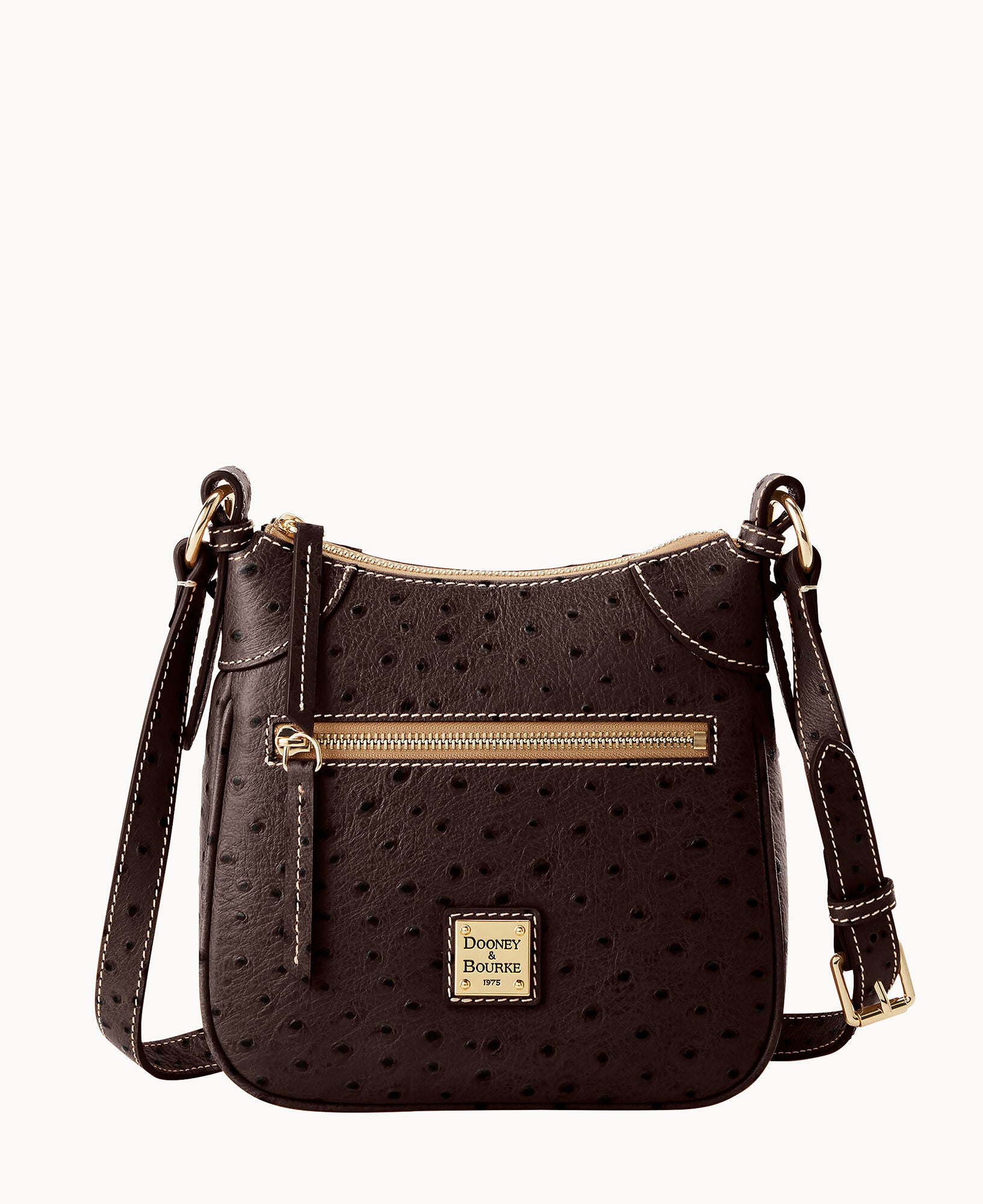 ク　GENUINE OSTRICH LEATHER ショルダーバッグ Brown Ostrich Handbag Made of Genuine Ostrich Leather, Handbag