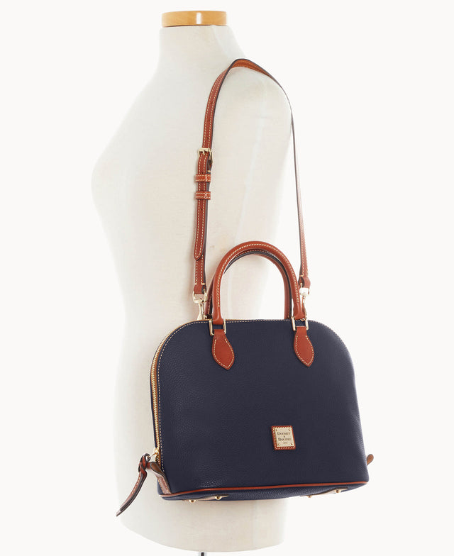 Dooney & Bourke Pebble Grain Domed Satchel Small in Black, Luxury, Bags Dooney & Bourke Pebble Grain Domed Satchel Small in Black, Luxury, Bags