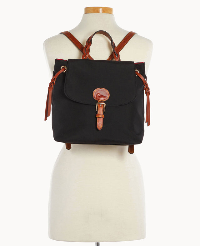 Dooney & Bourke Women's Nylon Flap Fabric Backpack in Turquoise