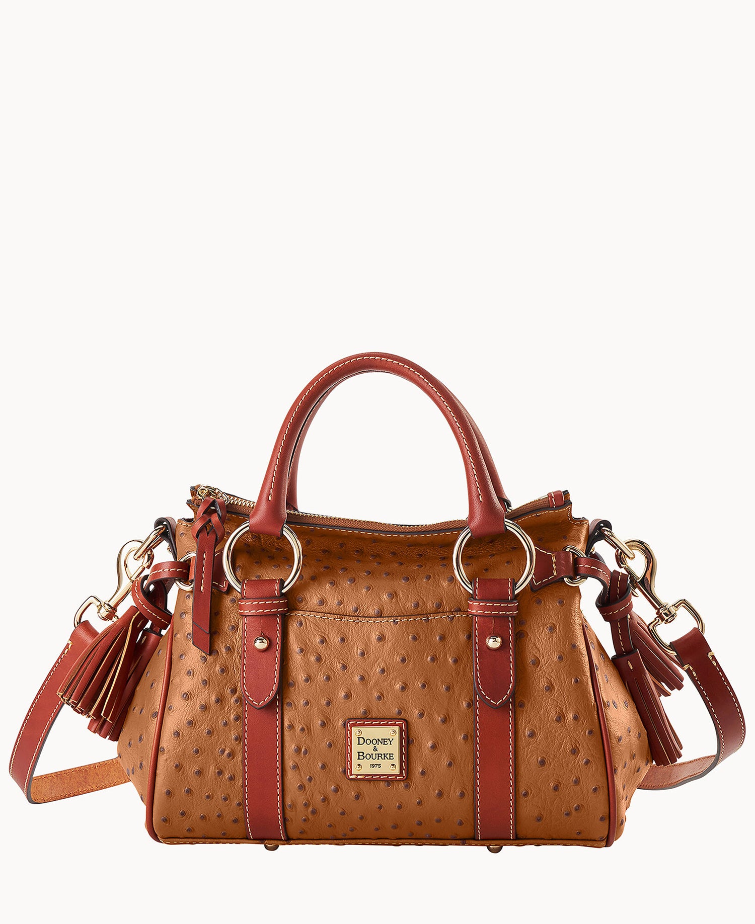 Ostrich Satchel With Pocket
