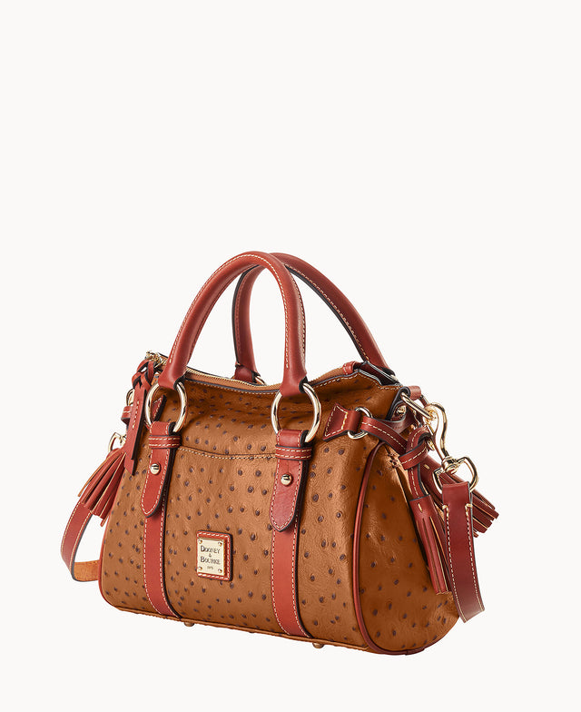 Ostrich Satchel With Pocket