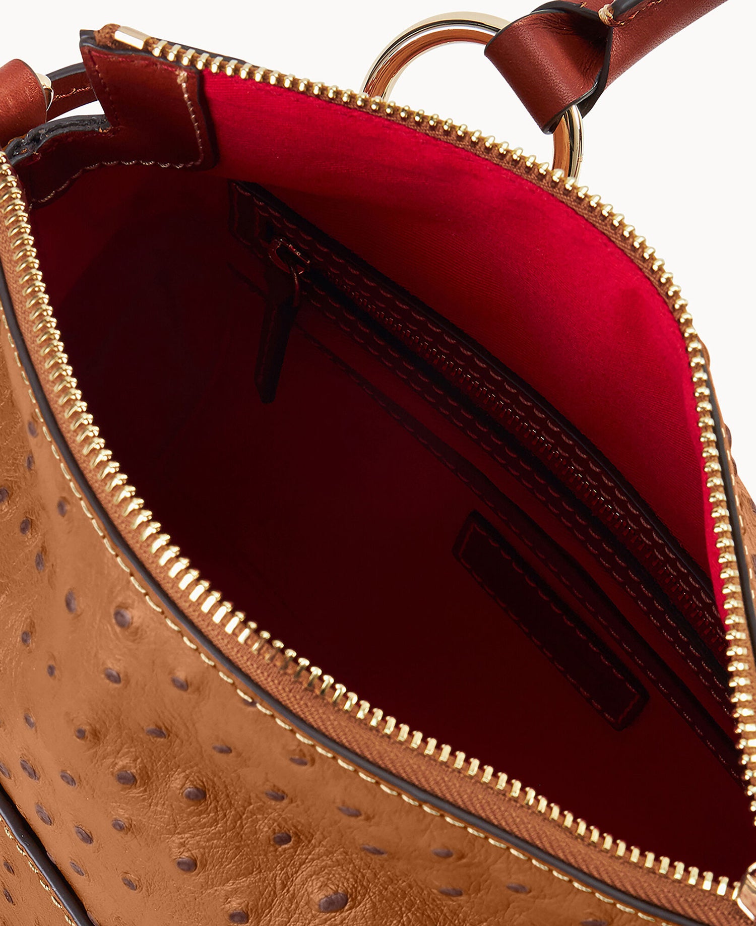 Ostrich Satchel With Pocket
