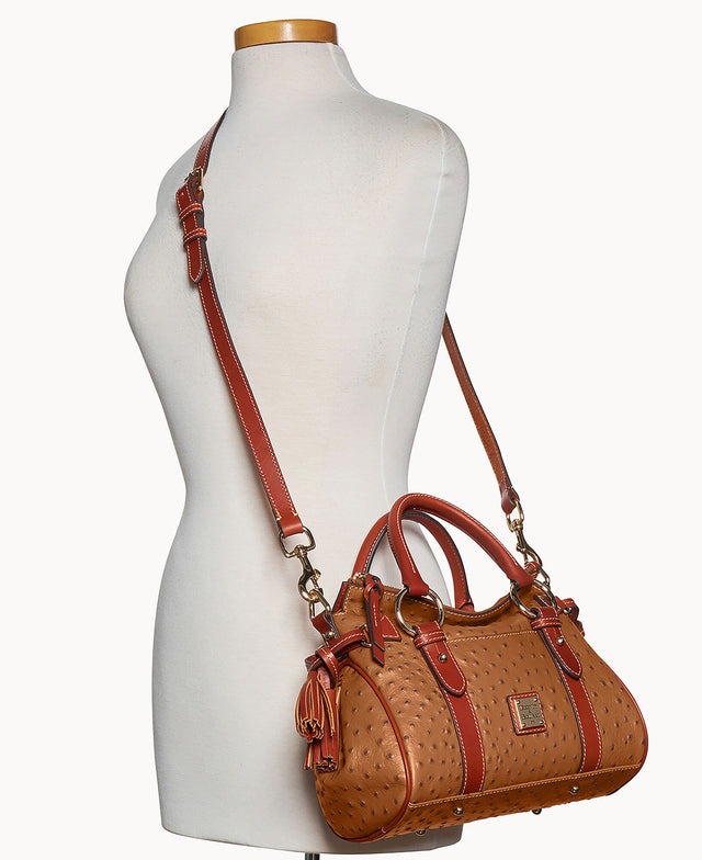 Ostrich Satchel With Pocket