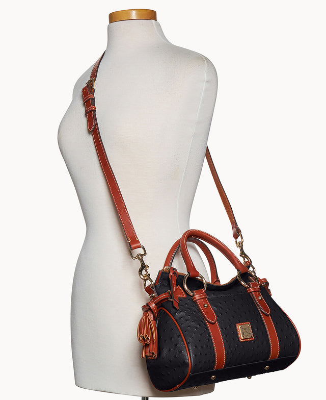 Ostrich Satchel With Pocket