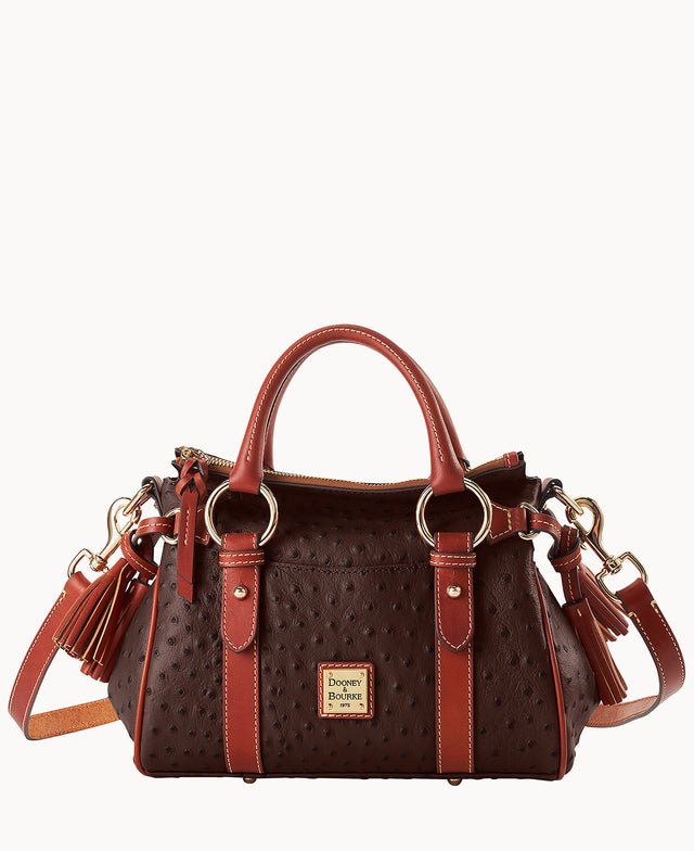 Ostrich Satchel With Pocket