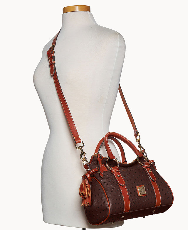 Ostrich Satchel With Pocket