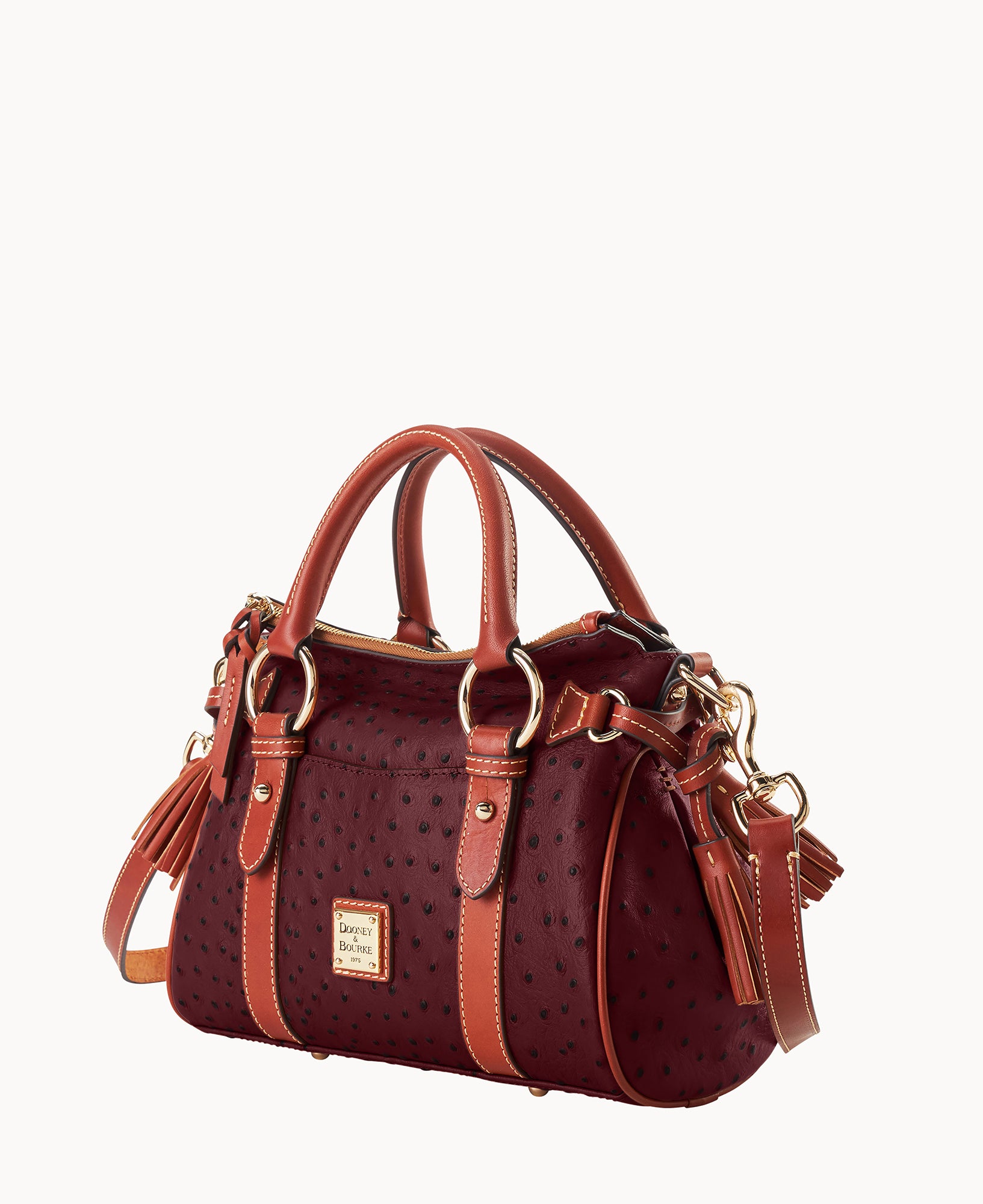 OSTRICH オーストリッチ ハンドバッグ ダークブラウン パッチワーク Ostrich Satchel With Pocket – ILoveDooney