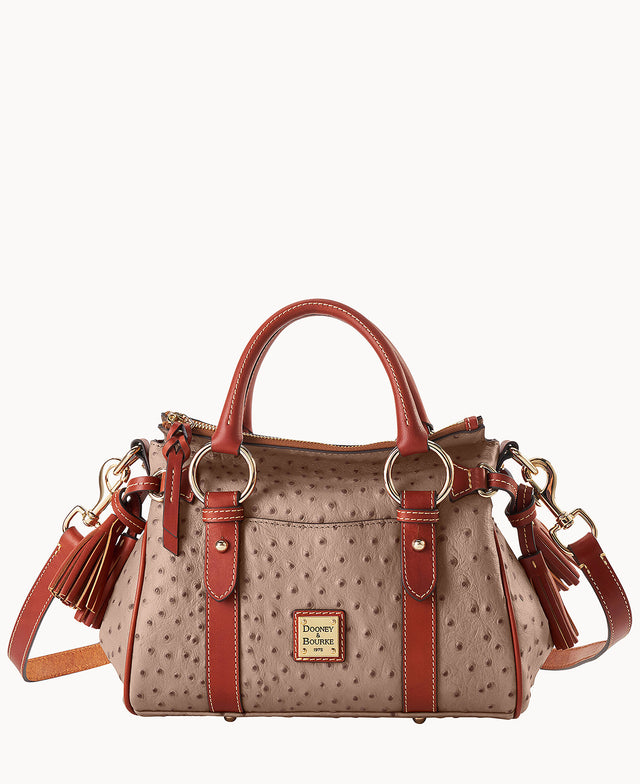 Ostrich Satchel With Pocket