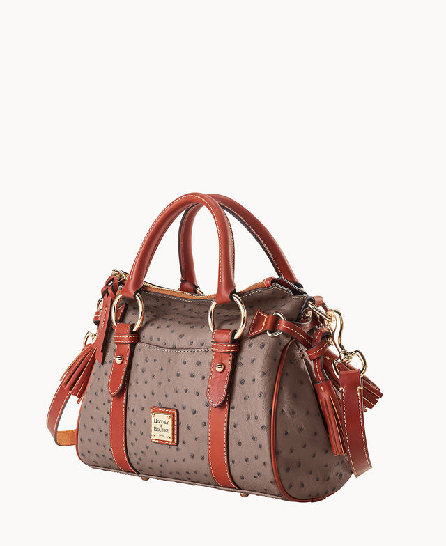 Ostrich Satchel With Pocket