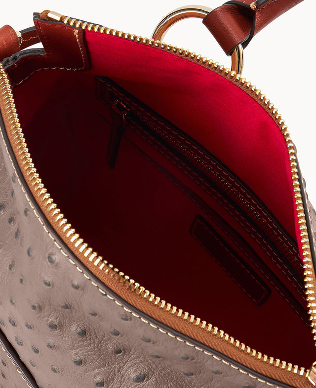 Ostrich Satchel With Pocket