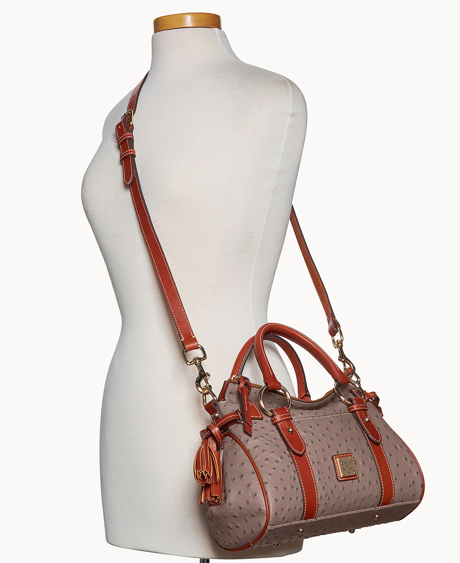 Ostrich Satchel With Pocket