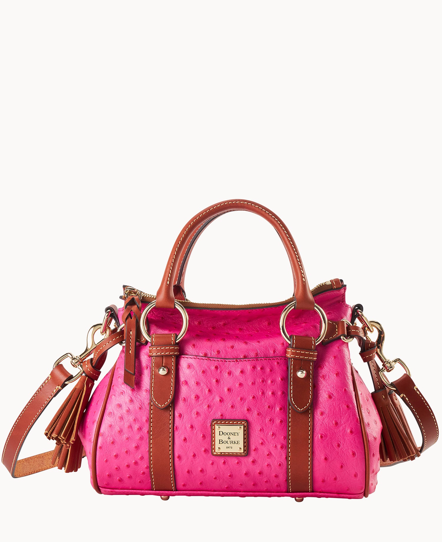 Ostrich Satchel With Pocket