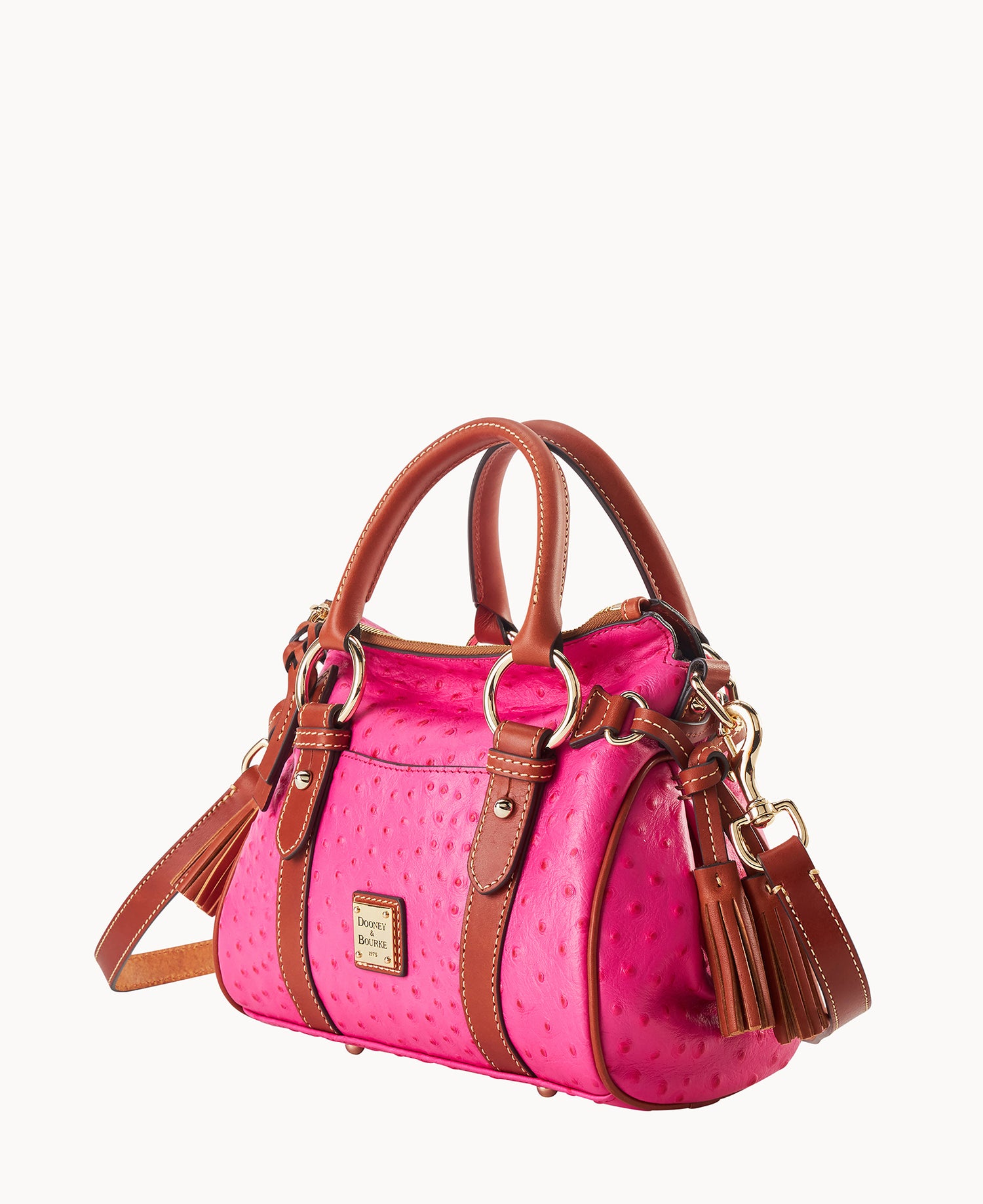 Ostrich Satchel With Pocket