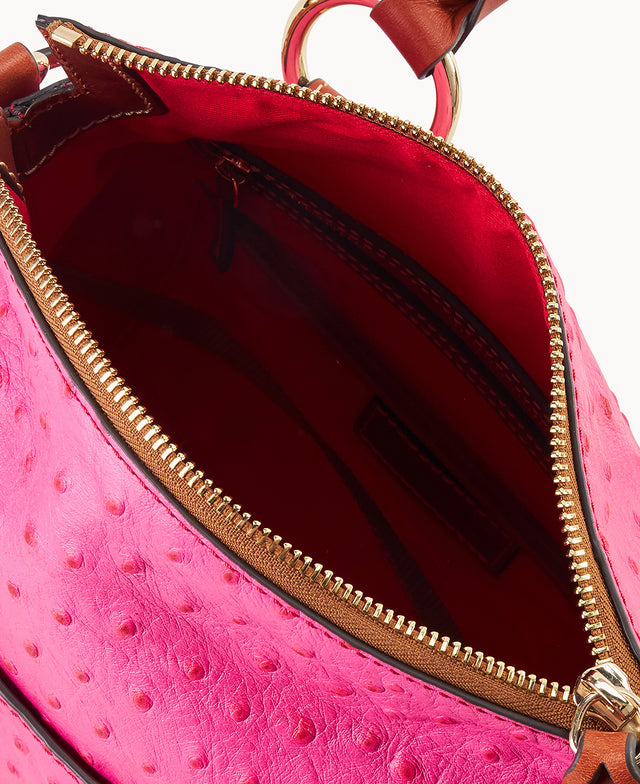 Ostrich Satchel With Pocket